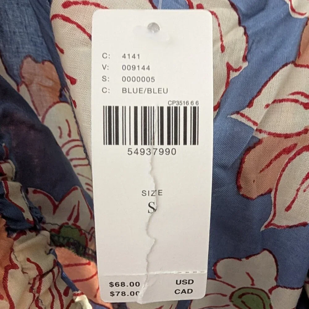 NWT Anthropologie Paper Bag Tropical Print Pants Sz Small - Picture 3 of 6